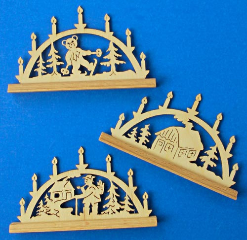 German Set of 3 Mini Wooden Schwibbogens – Christmas ornament