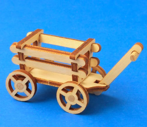 German Figurine Wooden Wagon – alternate view of the Christmas ornament