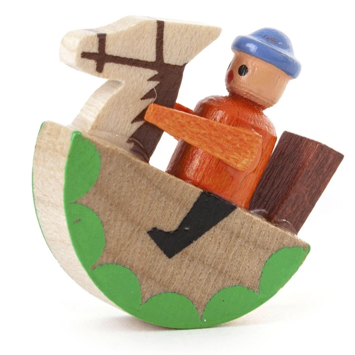 German Figurine Tiny Green Rocking Horse – Christmas ornament