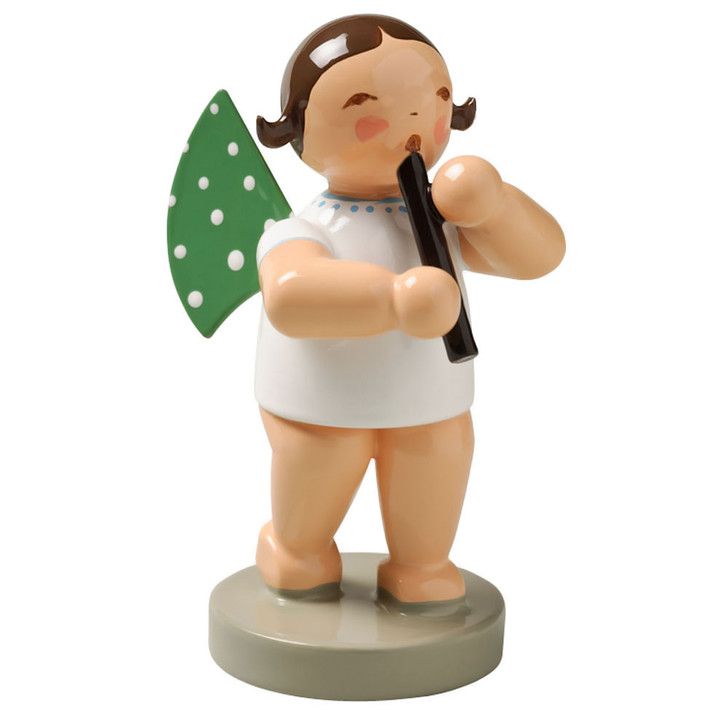 WENDT & KÜHN Brunette Angel Recorder Figurine – Christmas ornament