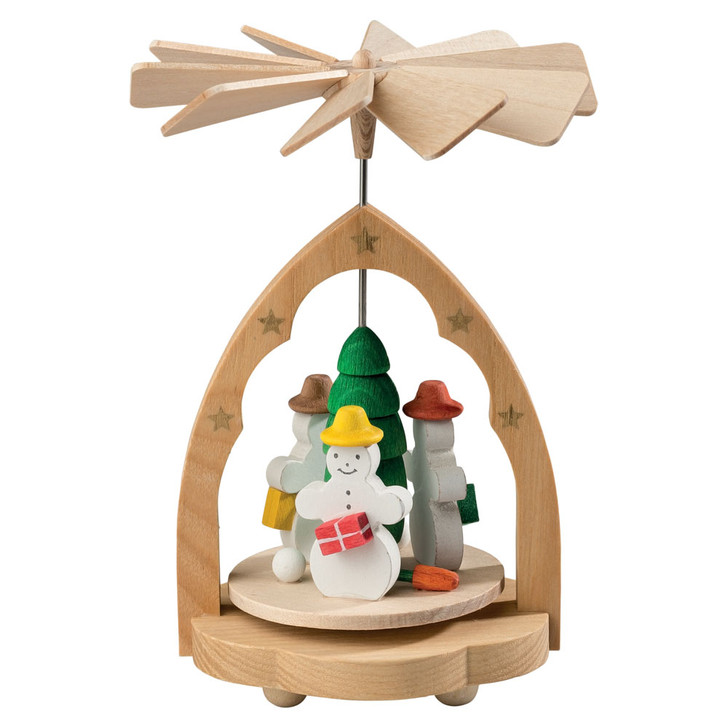 Miniature Pyramid Three Snowmen | Warm Air Pyramid – Christmas pyramid by Richard Glaesser