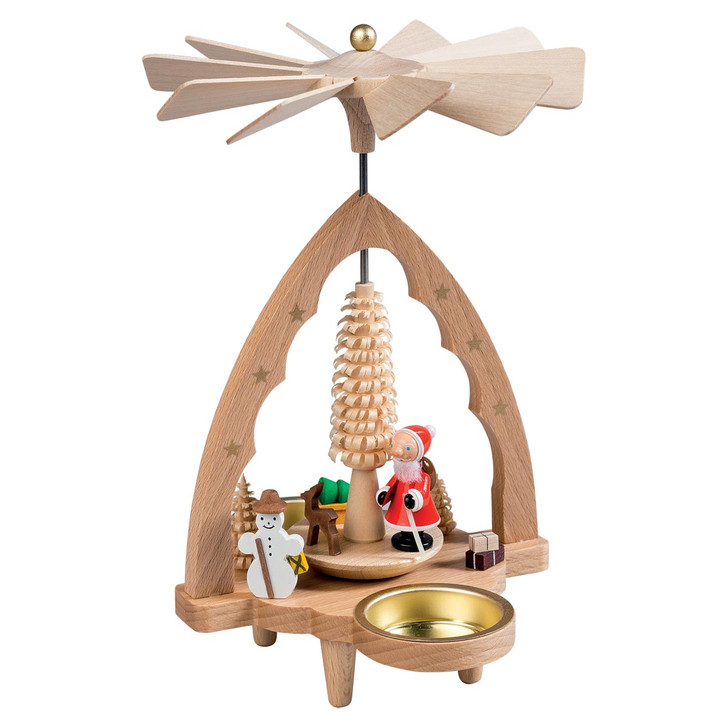 Santa Snowman German Christmas Tealight Pyramid – Christmas pyramid by Richard Glaesser