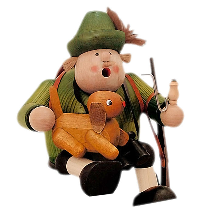 Sitting Hunter with Dog German Smoker – alternate view of the German Christmas smoker