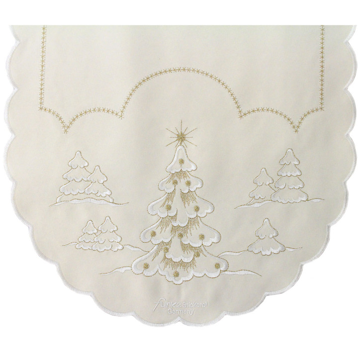 German Elegant Christmas Tree Oval Table Topper LNWBAUM40X86