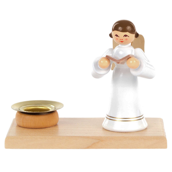 Singing White Angel Candleholder – wooden candleholder
