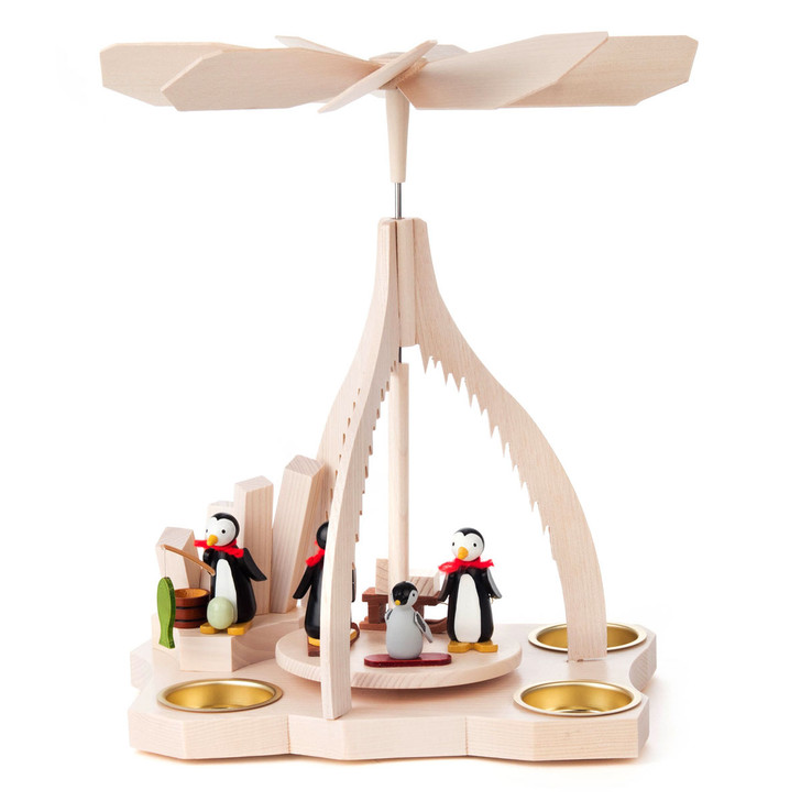 Penguins Family Tea Light German Pyramid – Christmas pyramid by Ralf Zenker