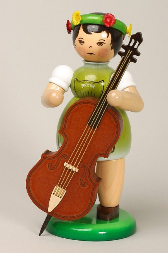 Girl Playing Bass German Figurine – Christmas ornament by Zeidler Holzkunst GmbH