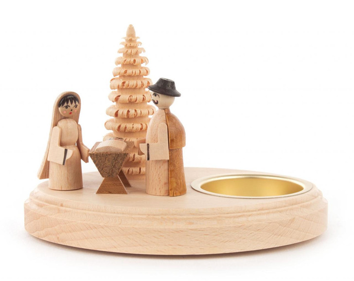 German Nativity Scene Wooden Tealight Candleholder – wooden candleholder