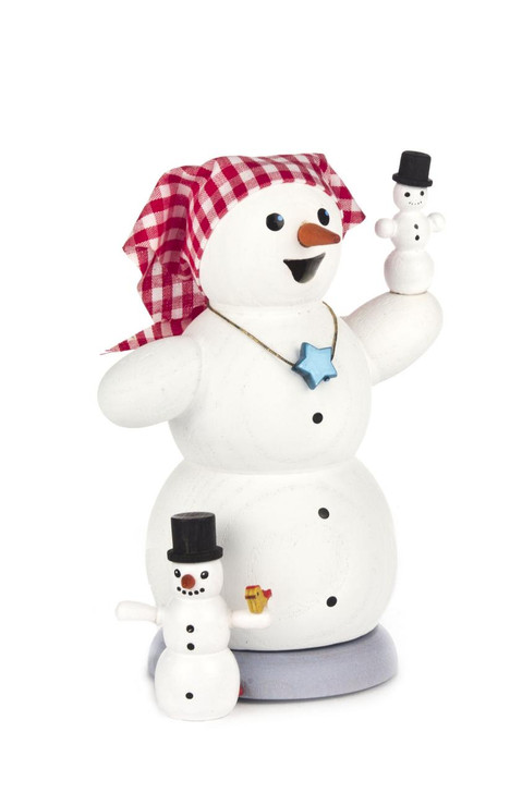 Snowlady Mother and Baby Snowmen German Incense Smoker – German Christmas smoker by Kuhnert