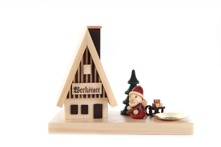 Santa Cabin German Candleholder Smoker – German Christmas smoker by Joachim und Walter Neumann