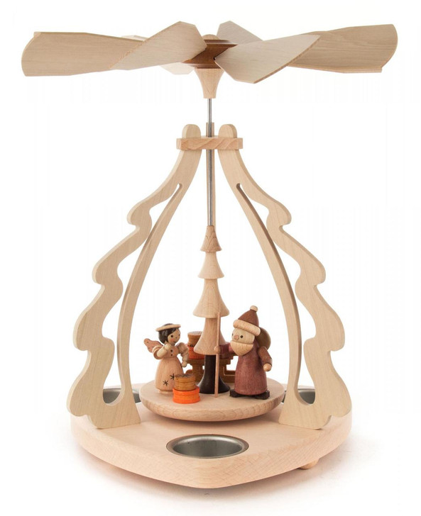 Santa with Angel German Tea Light Pyramid