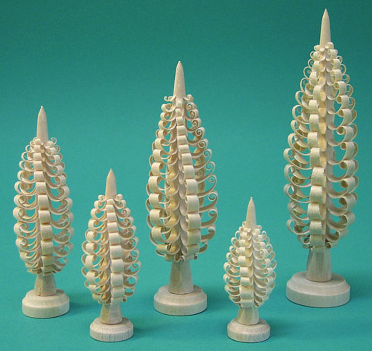 Natural Shaved Tree German Figurine – alternate view of the Christmas ornament