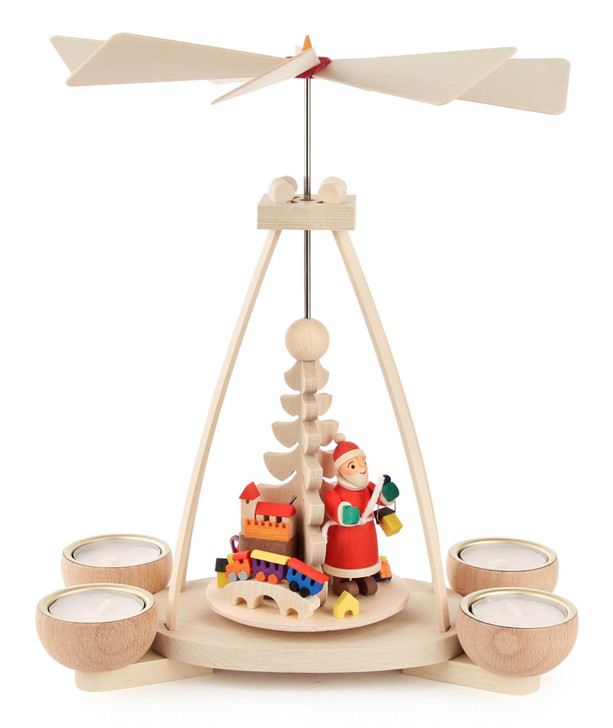 Santa Holiday Fun German Tea Light Pyramid – Christmas pyramid