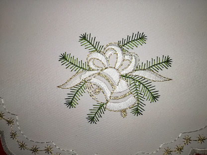 German Holiday Christmas Bell Oval 9x18 Table Topper LN4730-1