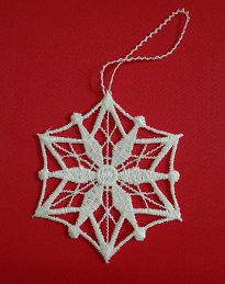 German Lace Christmas Snowflake Ornament – Christmas ornament by Funke Stickerei GmbH