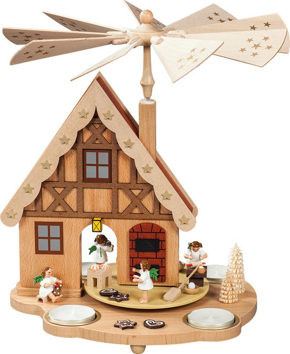 Angels Baking Bakery German House Tealight Carousel Pyramid – Christmas pyramid by Richard Glaesser