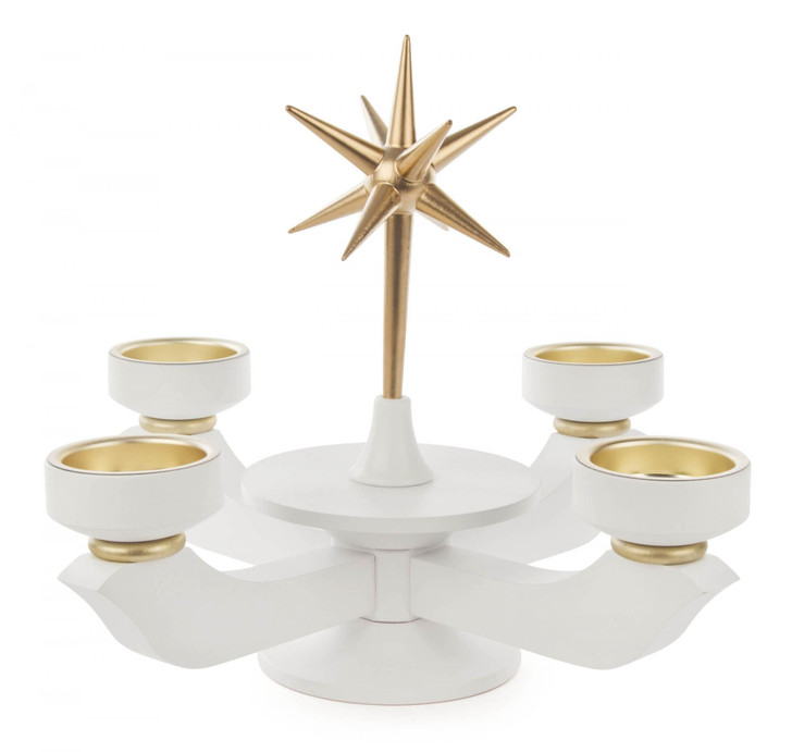 White Gold Accent TeaLight Advent Candleholder CHD201X050X7TL