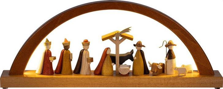 LED Nativity Figures Christmas German Arch Schwibbogen – Christmas light arch by Richard Glaesser