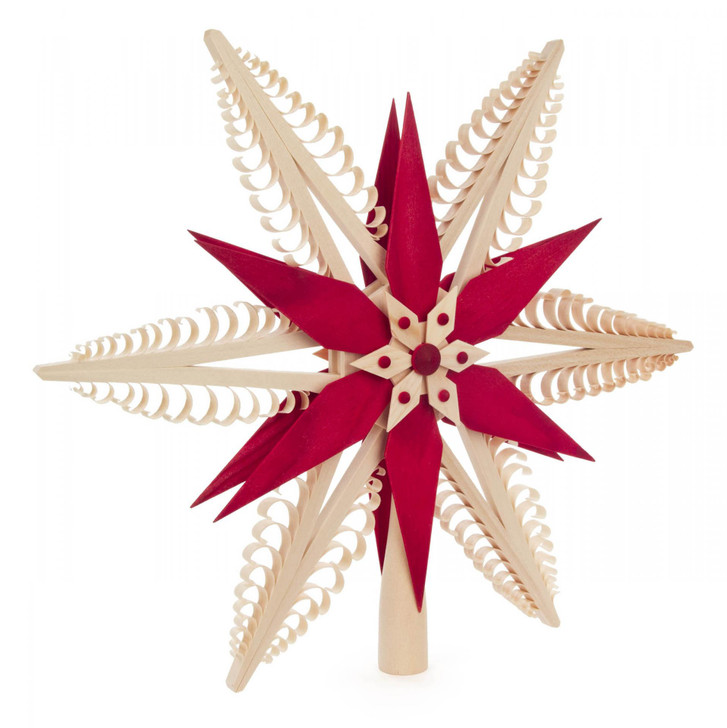 Star Tree Topper RED Star German Ornament – alternate view of the Christmas ornament