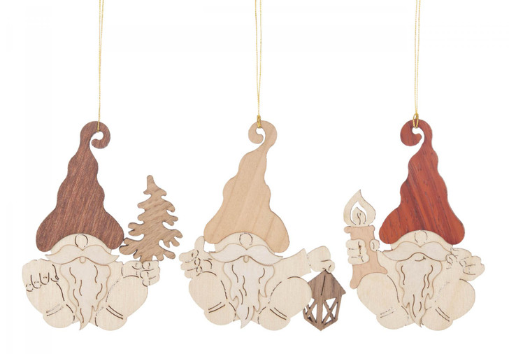 Set 3 Wooden German Christmas Gnome Ornaments – Christmas ornament by Kuhnert