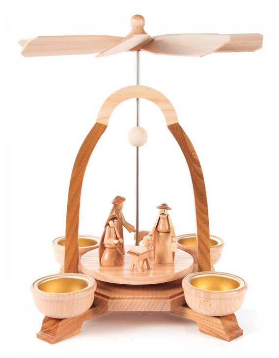 German Christmas Natural Sleek Nativity TeaLight Pyramid – Christmas pyramid