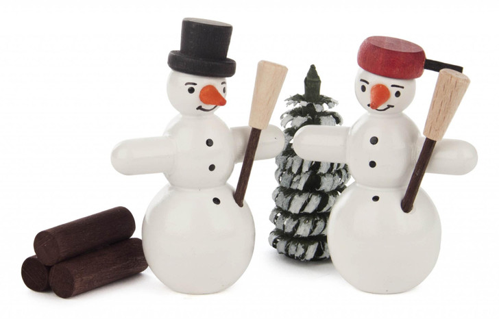 Snowmen in Wood Box German Figurine Set – alternate view of the Christmas ornament