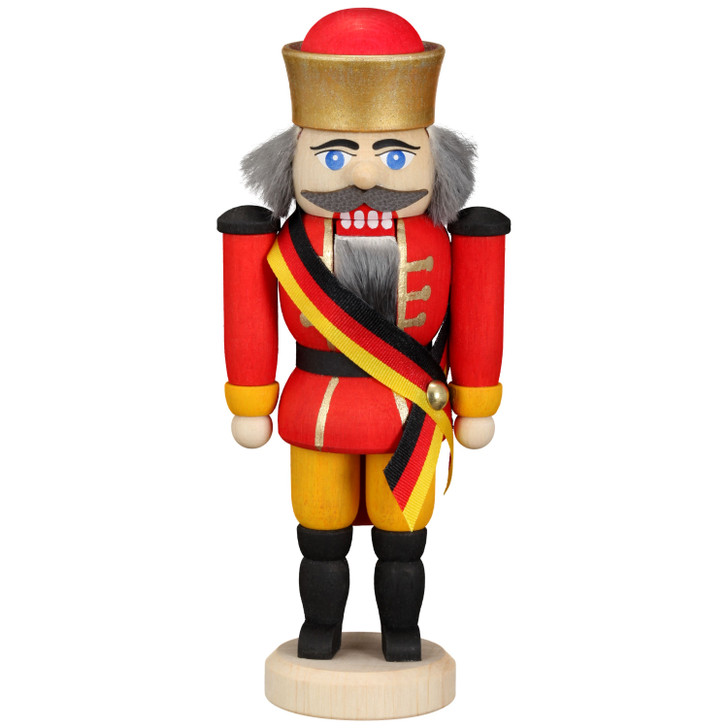 Miniature Red Royal Sash King German Nutcracker – German nutcracker by Seiffener Volkskunst eG