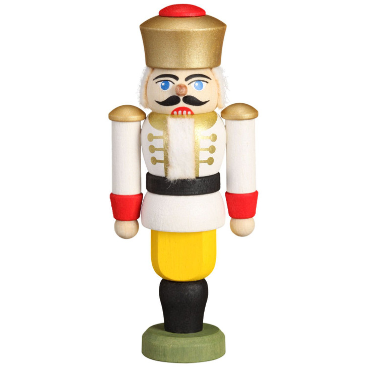 Nutcracker MINI King White Figurine – German nutcracker by Seiffener Volkskunst eG