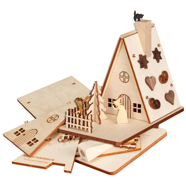 German DIY Smoker KIT - Hansel Gretel Old Witch House Cabin – German Christmas smoker by Seiffener Volkskunst eG