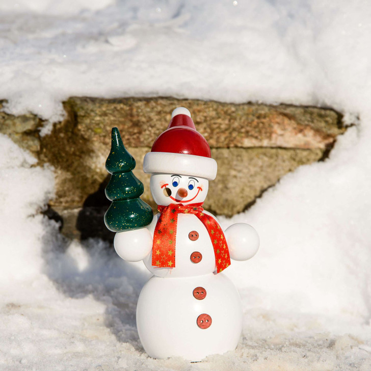 Happy Snowman with Tree Germany Smoker. | 5.9 Inches Tall – alternate view of the German Christmas smoker