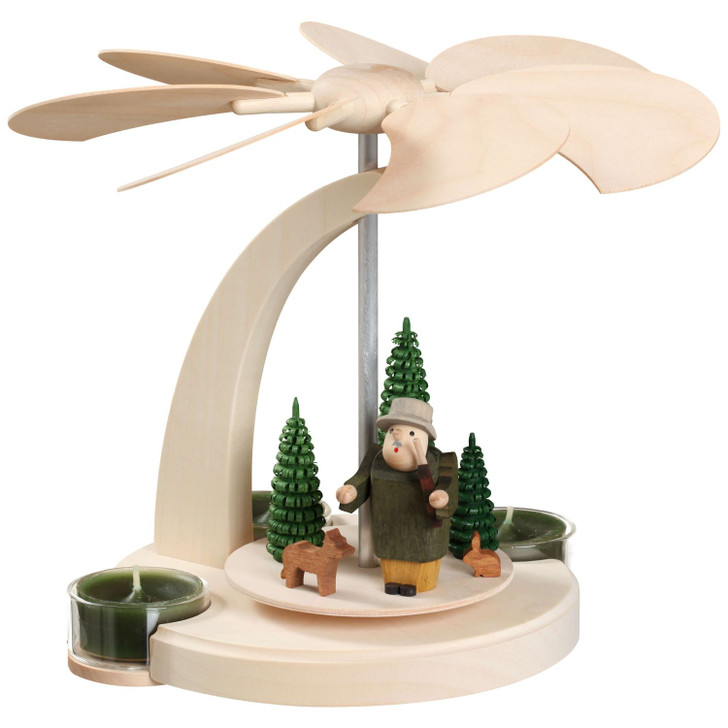 Forest German Pyramid Tealight Carousel |7.1 Inches Tall – Christmas pyramid by Seiffener Volkskunst eG