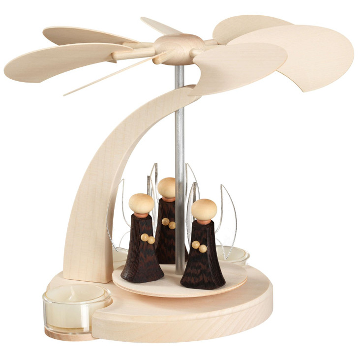 Pyramid Modern Angel German Tealight Carousel – Christmas pyramid by Seiffener Volkskunst eG