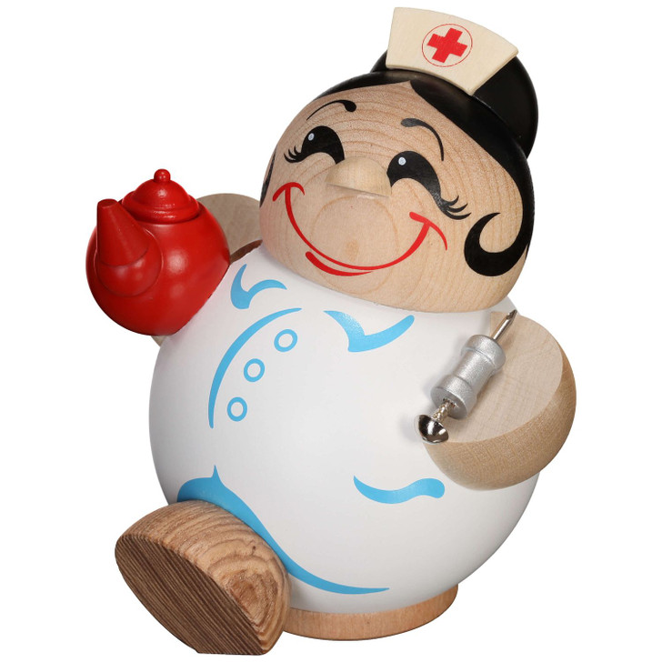 Happy Nurse MINI German Smoker Incense Figure – German Christmas smoker by Seiffener Volkskunst eG