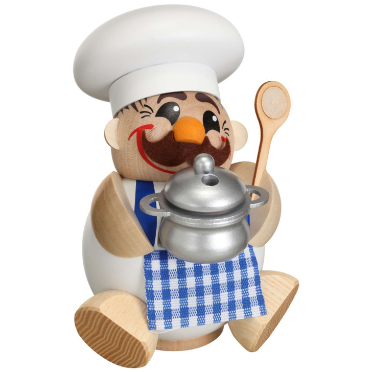 Chunky MINI Chef German Smoker Incense Figurine 4.7 Inches – German Christmas smoker by Seiffener Volkskunst eG