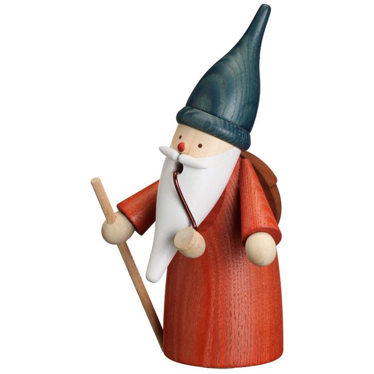 Gnome Hiker German Smoker Figurine 6.3 Inches - 12320