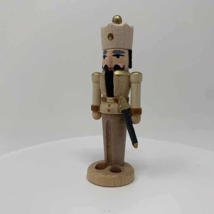 Nutcracker King Mini Figurine - Natural 3 in Tall – detail view of the German nutcracker