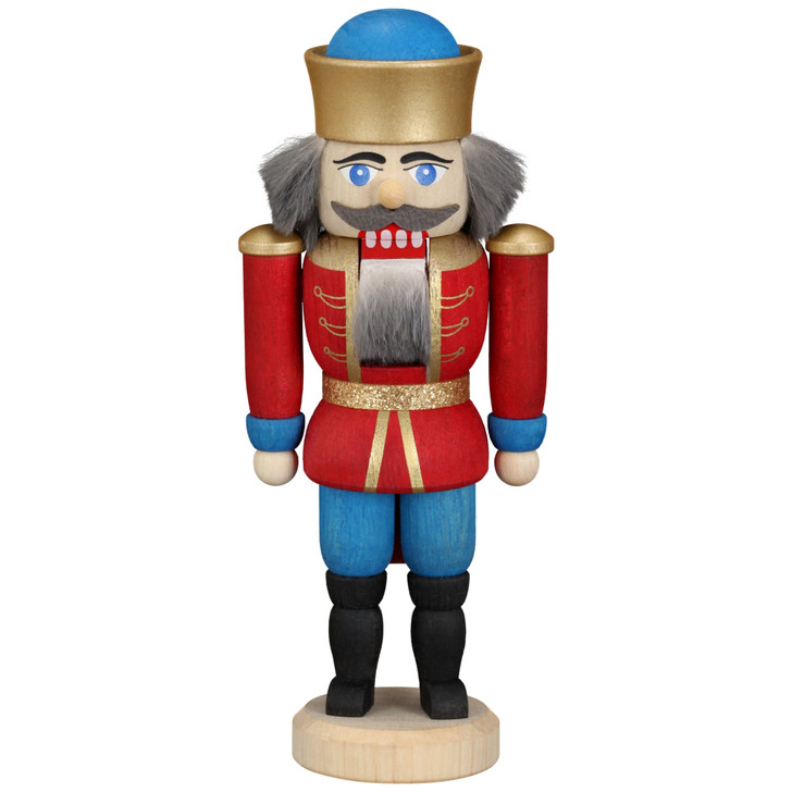 Miniature Crowned King German Nutcracker - 4.5 inches - 12 cm – German nutcracker by Seiffener Volkskunst eG