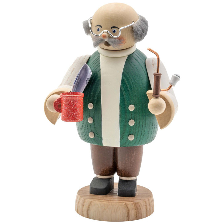 Grandpa with Coffee German Smoker | 18cm | 7 inches – German Christmas smoker by Seiffener Volkskunst eG