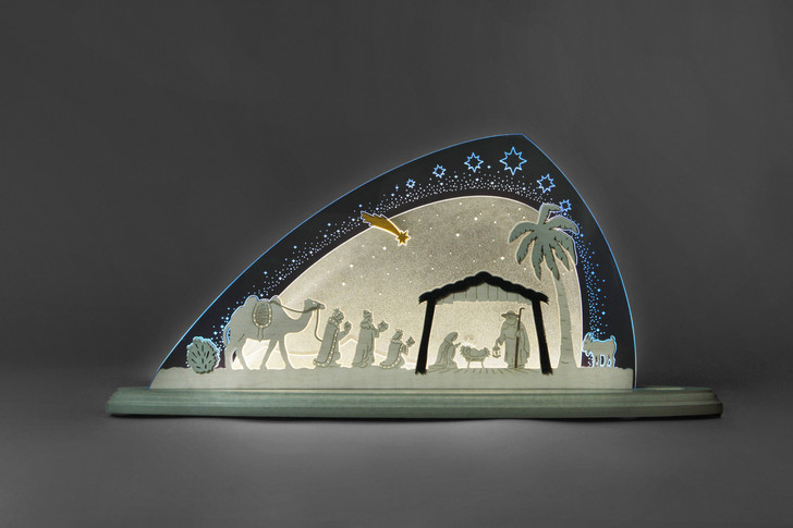 The Birth Of Christ Nativity - German Arch Lamp – detail view of the Christmas light arch
