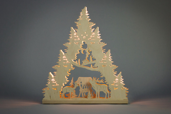 Deer Scene - German Lamp – alternate view of the Christmas light arch
