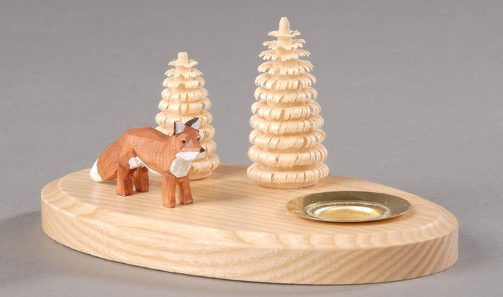 Fox in the Woods Wooden Candleholder – alternate view of the wooden candleholder