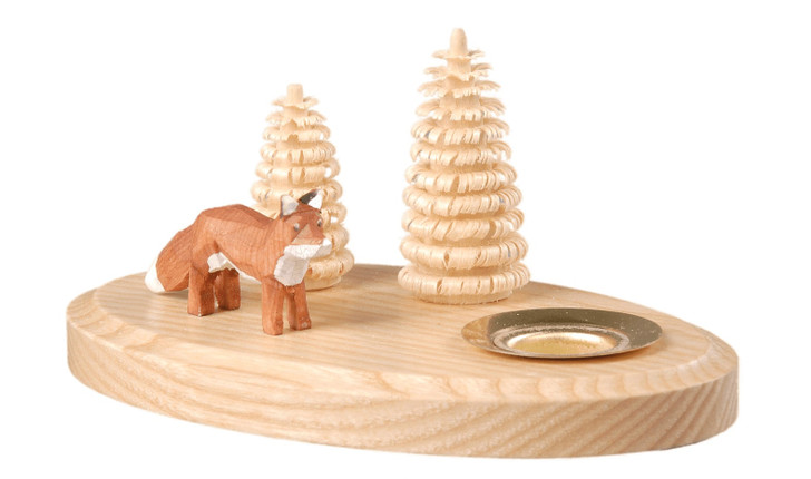 Fox in the Woods Wooden Candleholder – wooden candleholder by Albin Preissler