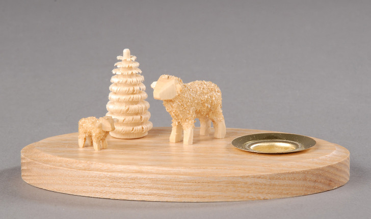 Sheep Family Wooden Candleholder – alternate view of the wooden candleholder