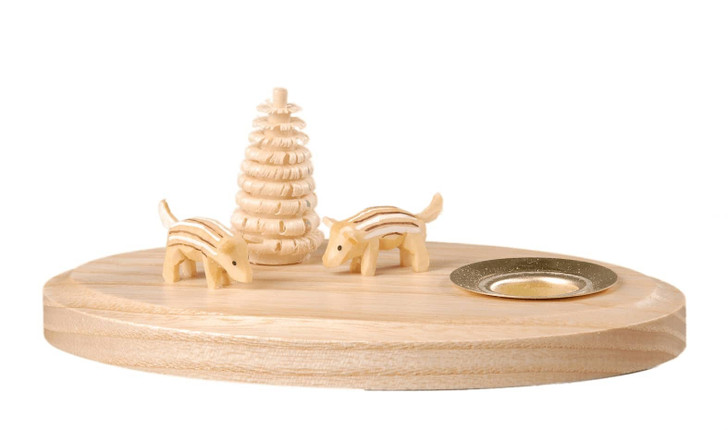 Piglet Family Wooden Candleholder – wooden candleholder by Albin Preissler