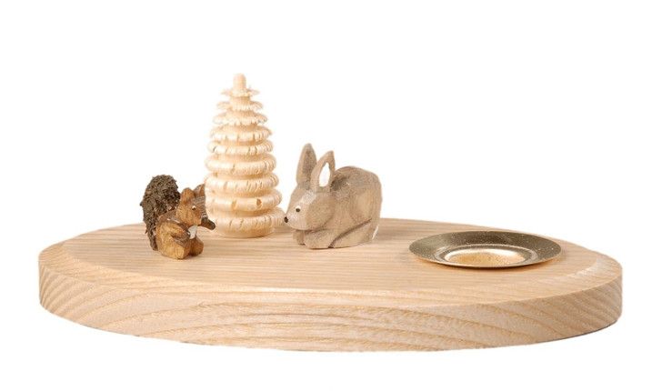 Squirrel and Rabbit In the Forest Wooden Candleholder – wooden candleholder by Albin Preissler