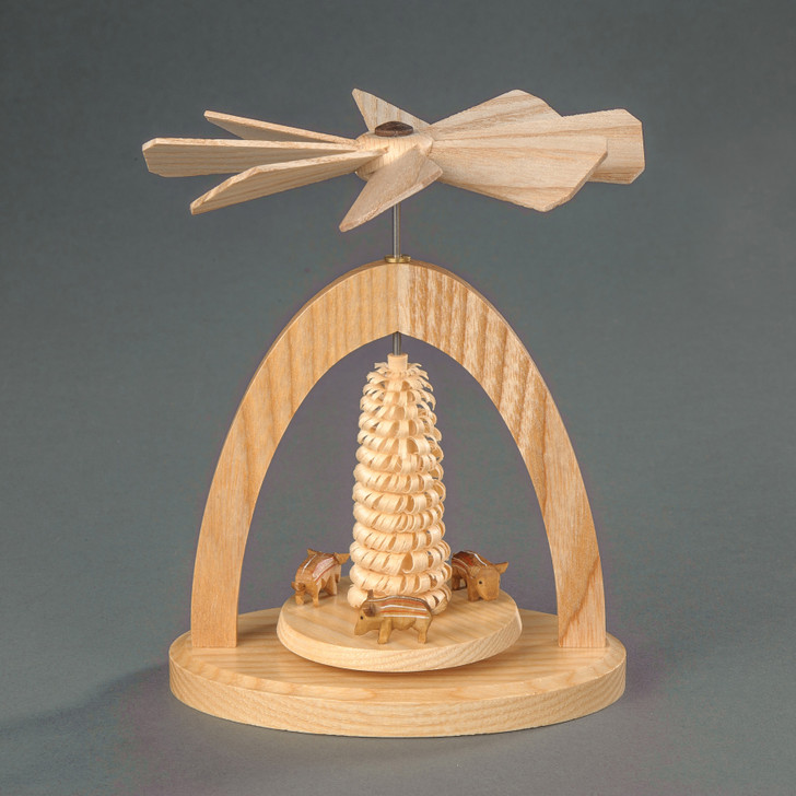 Miniature Pyramid - Three Piglets | 13cm | Warm Air Pyramid – Christmas pyramid by Albin Preissler