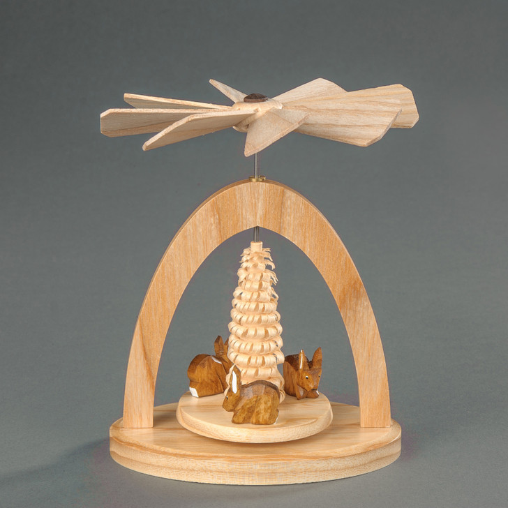 Miniature Pyramid - Three Rabbits | 13cm | Warm Air Pyramid – detail view of the Christmas pyramid