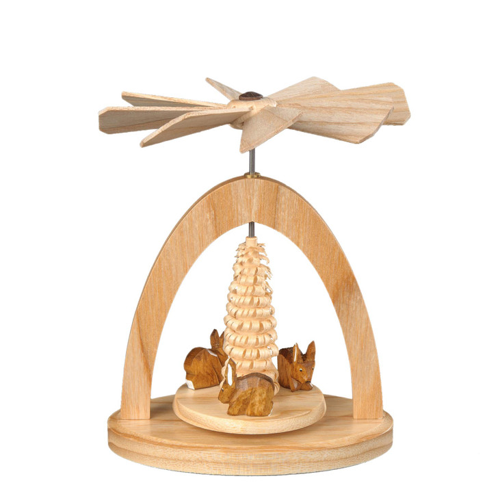Miniature Pyramid - Three Rabbits | 13cm | Warm Air Pyramid – Christmas pyramid by Albin Preissler