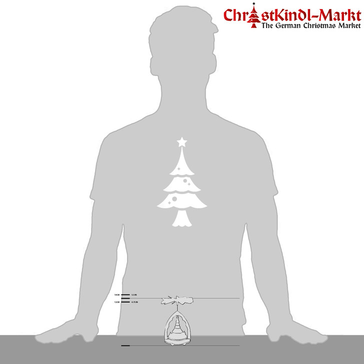 Miniature Pyramid - Three Rabbits | 13cm | Warm Air Pyramid – alternate view of the Christmas pyramid