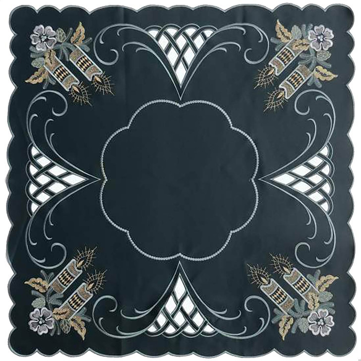 Square Candlestick Linen 85x85 cm – German handcrafted gift by Funke Stickerei GmbH